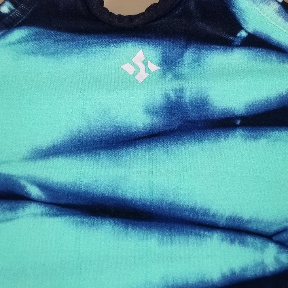 Womens Nux Newly Charmed Tank Magic Mint Blue Racerback Tank Tie Dye Small - Picture 7 of 8